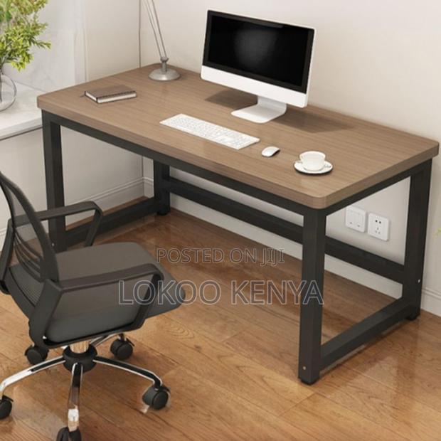 Office Desk; Modern Brown 120cm Writing Desk - thumbnail 2