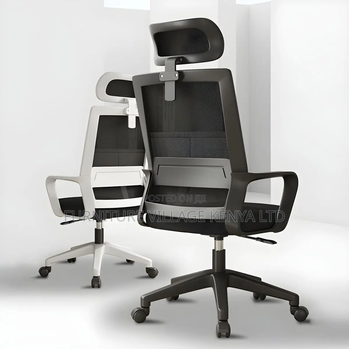 Ergonomic Modern Swivel Task Chair in Black Mesh