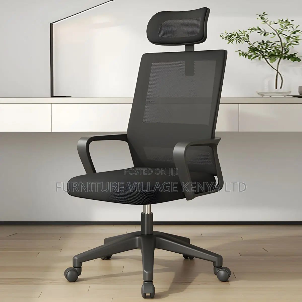 Ergonomic Modern Swivel Task Chair in Black Mesh