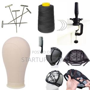 Canvas Head Set, Clamp Stand,4pcs Wig Cap, Tpins,Comb,Thread - thumbnail 2
