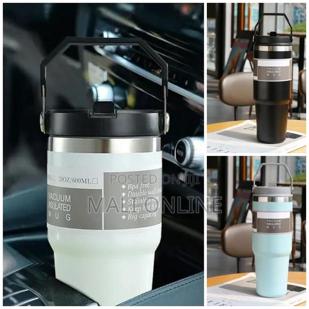 Double Wall 900ml Portable Sippy Cup Thermo Cup With 3 Optio - main view