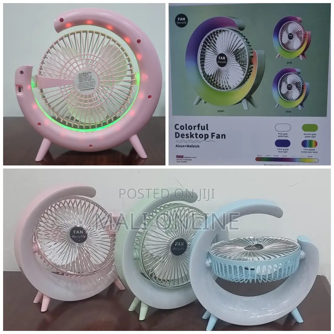 Colourful Desktop Fan Light With 5 Colour Modes in 3 Body