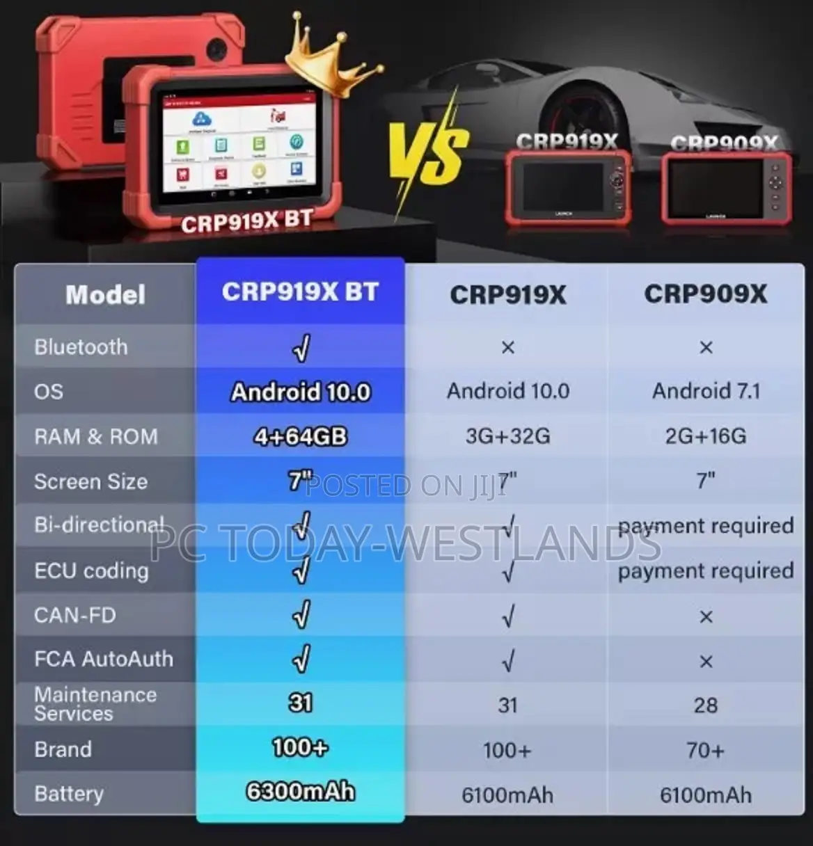 Launch X431 Crp919x Bt Obd2 Scanner Bidirectional Diagnostic
