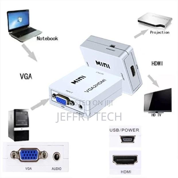 Mini VGA to HDMI Converter - 3.5 Audio Video Adapter - Full - main view