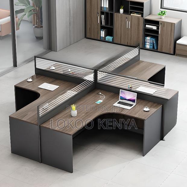 Workstation ;4-Way Modular Curved Workstation - thumbnail 2
