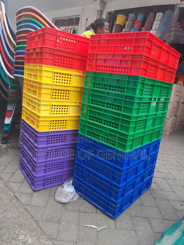 Mix Colours Half Plastic Crates Adix Crates - main view