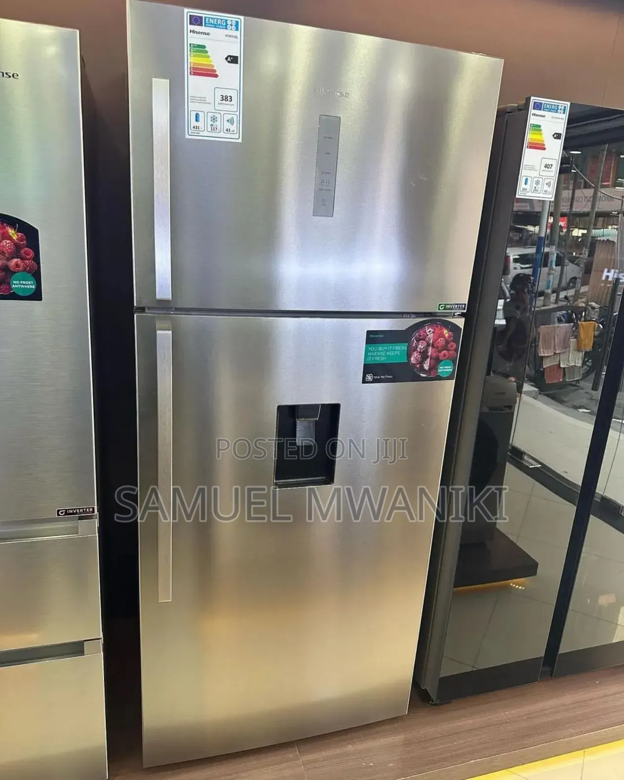 Hisense Top Mount Fridge 510l With Water Dispenser Ref510dr