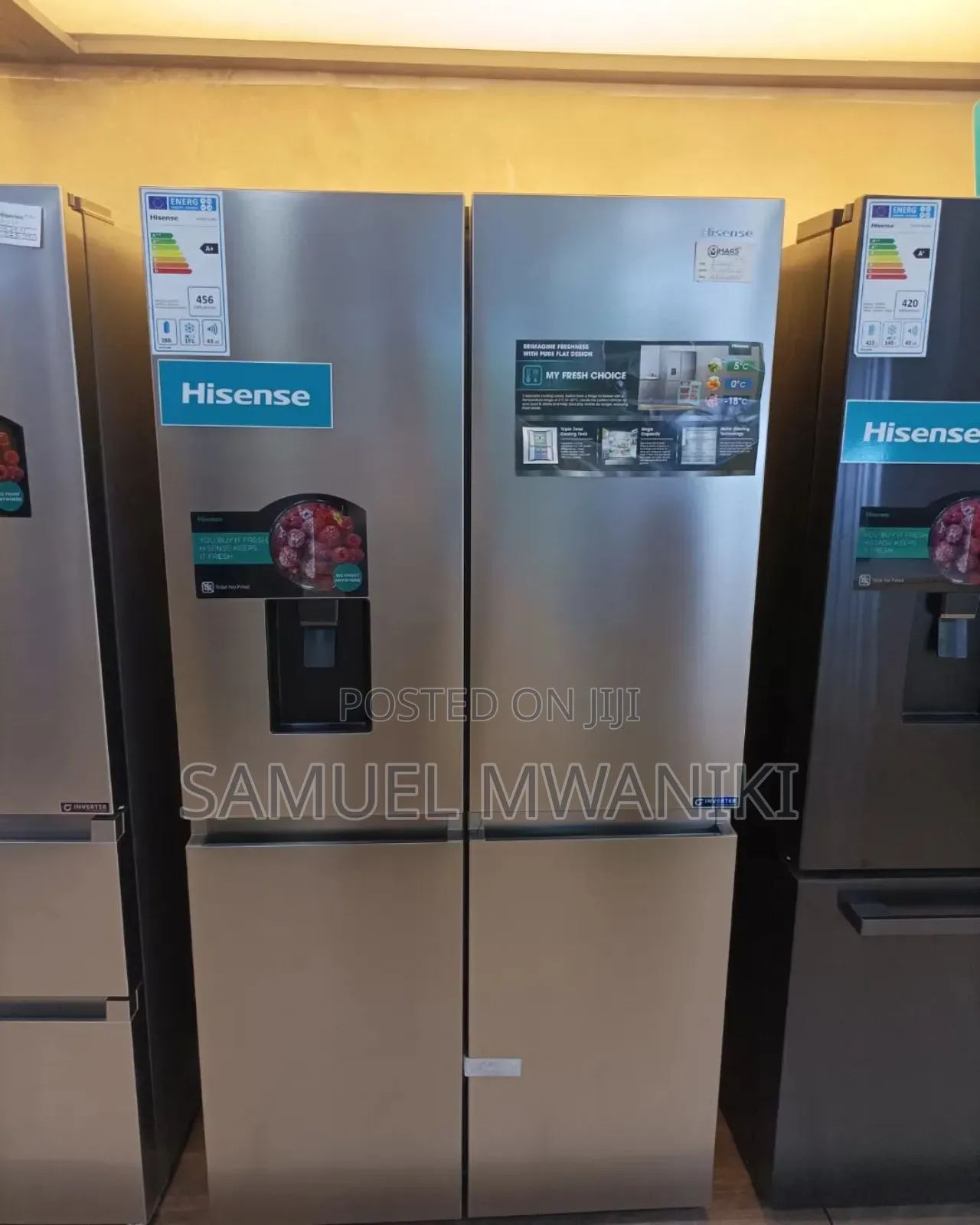 Hisense 454 Liters 4 Door Fridge With Water Dispenser