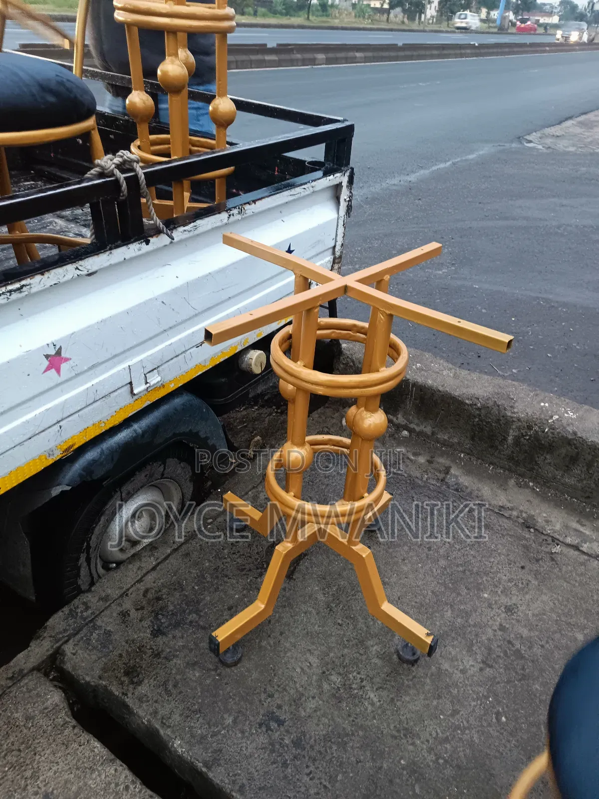 Table Stand for Restaurant Tables, Powder Coated Gold.