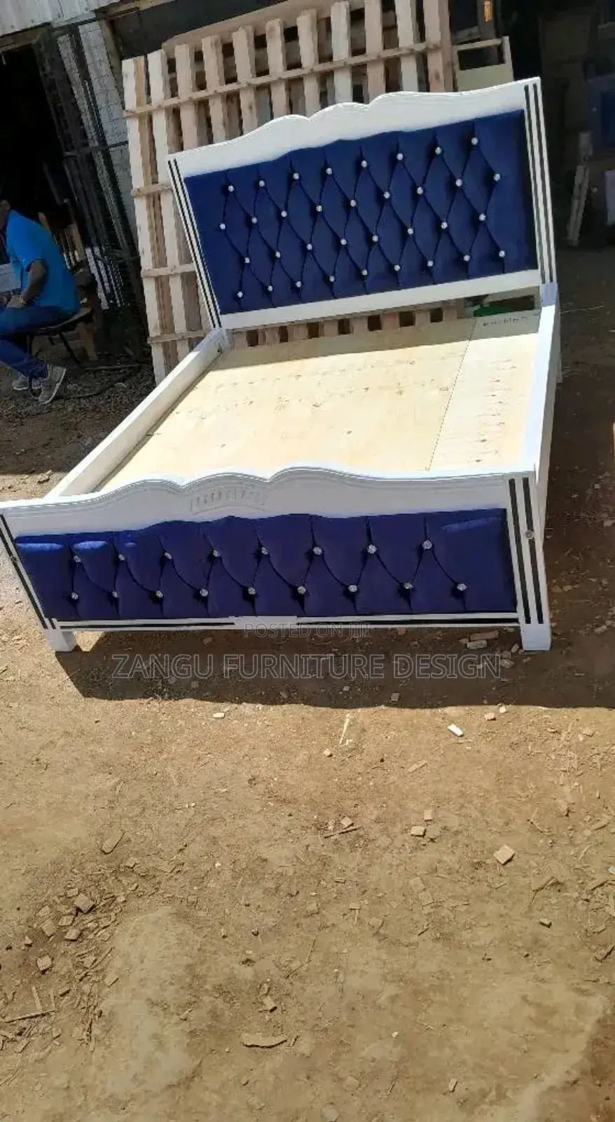 Modern Mountain Blue Bed