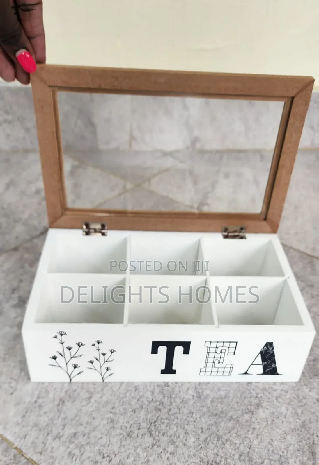 6 Compartments Wooden Teabag / Coffee Organizer-Hog