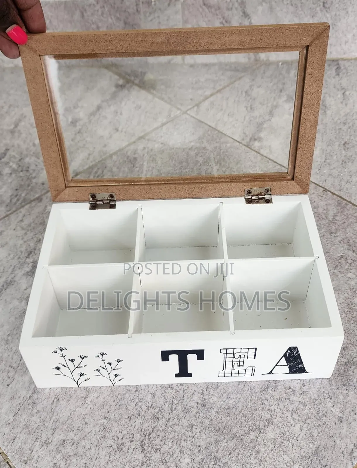 6 Compartments Wooden Teabag / Coffee Organizer-Hog