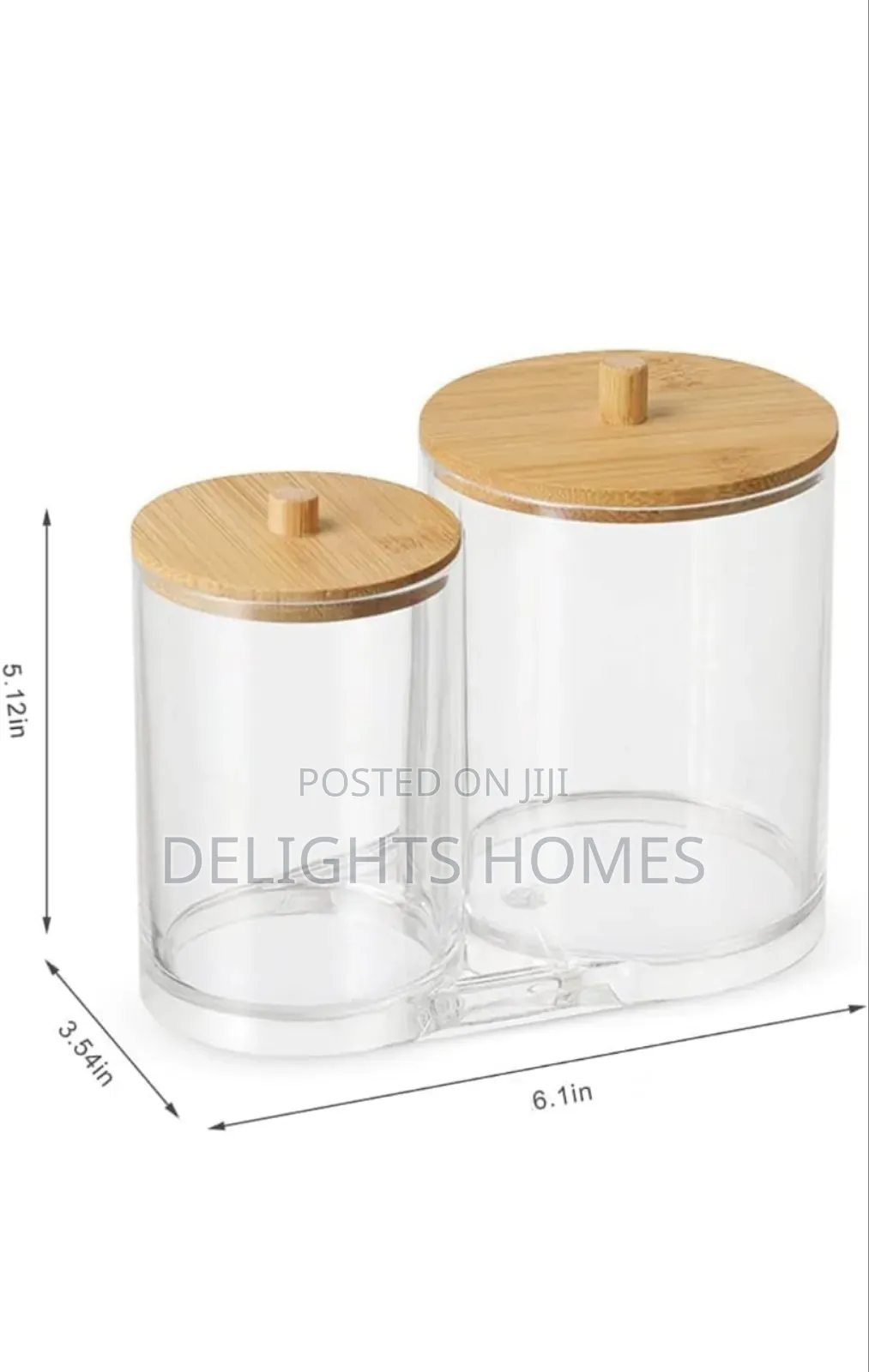 Double Compartment Acrylic Makeup Organizer Storage Box-Hog