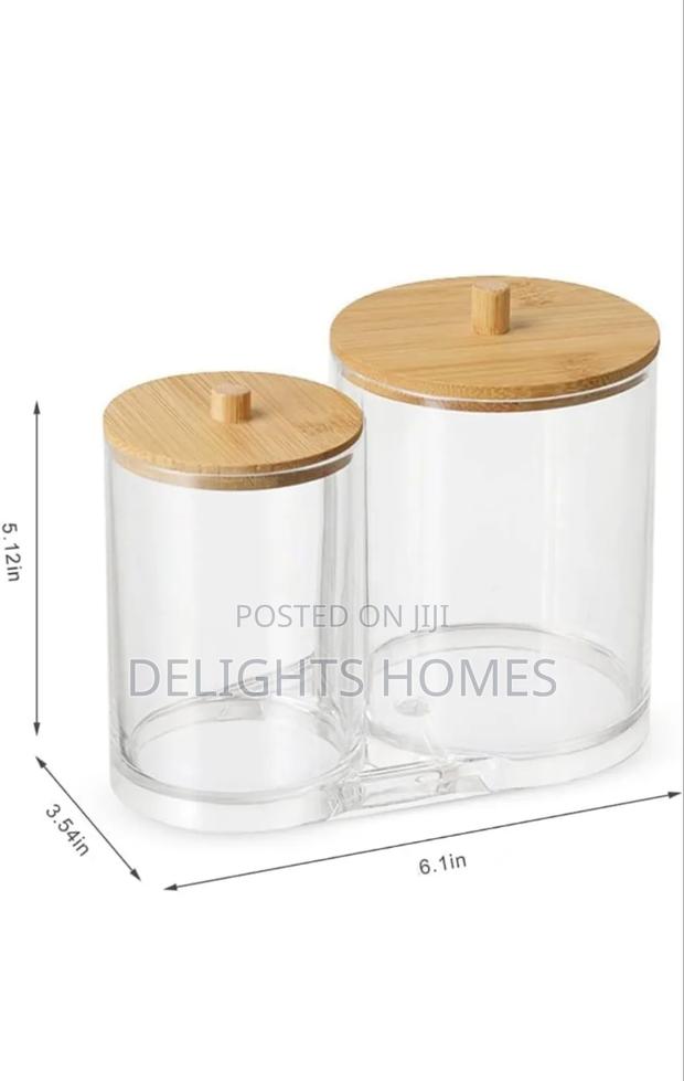 Double Compartment Acrylic Makeup Organizer Storage Box-Hog - thumbnail 3