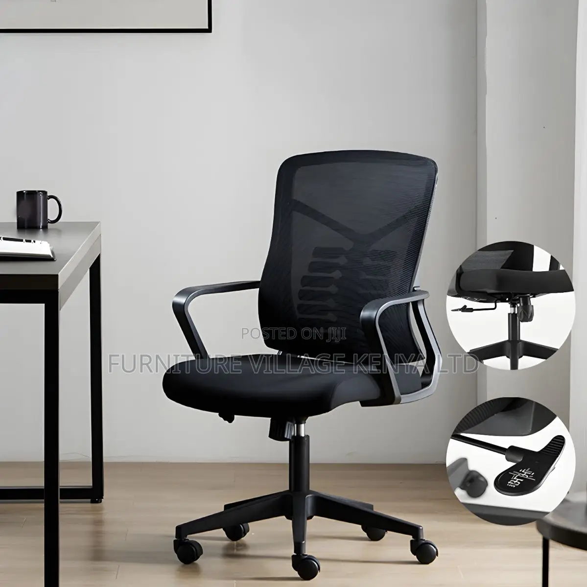Ergonomic Modern Mesh Task Chair With Fixed Arms