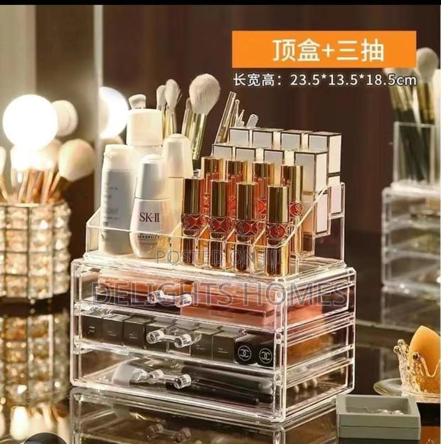 3 Layer Acrylic Transparent Makeup Drawer/Organizer-Hog - thumbnail 2