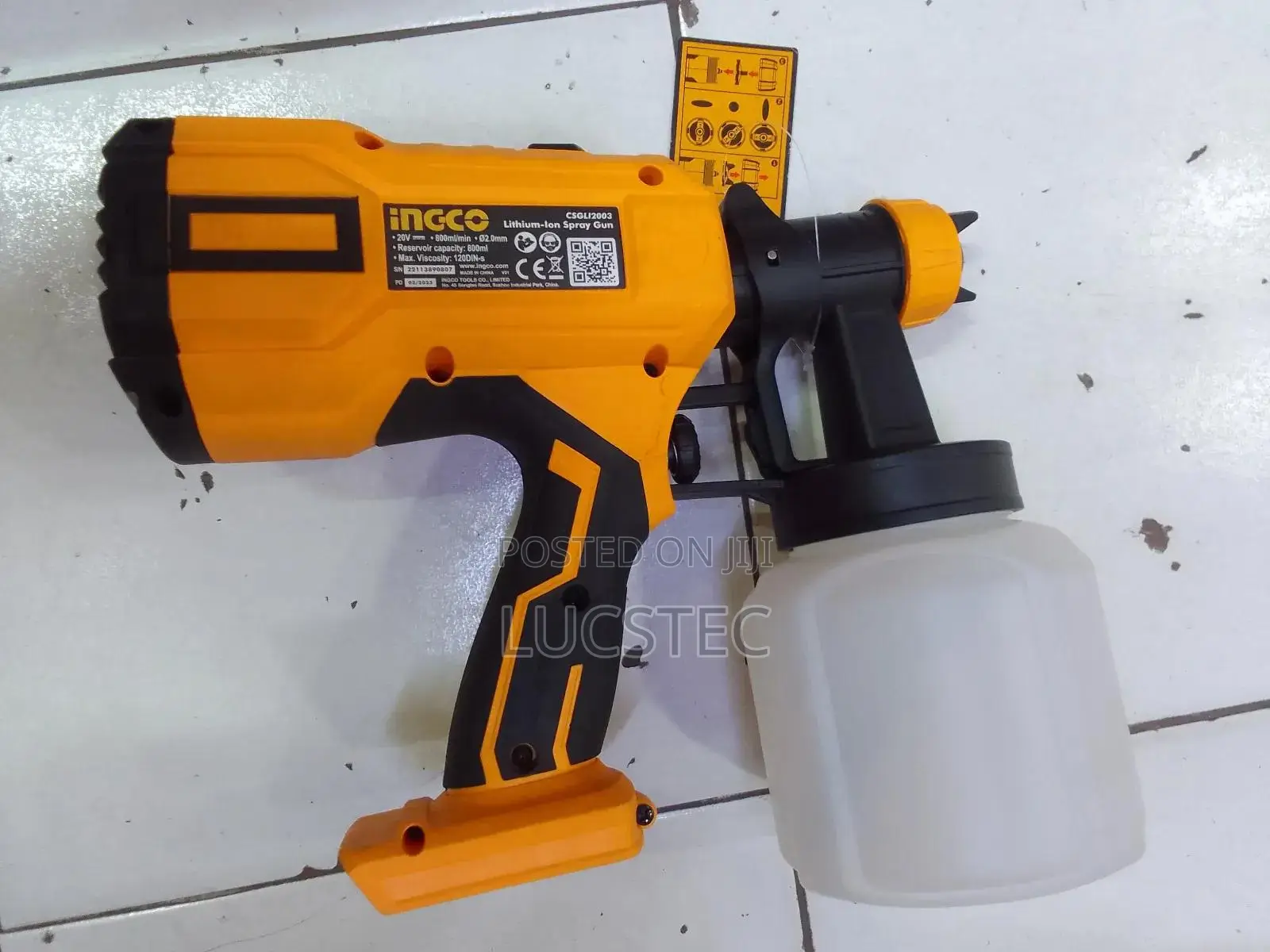 Ingco CSGLI2003 Lithium-Ion Spray Gun 20V