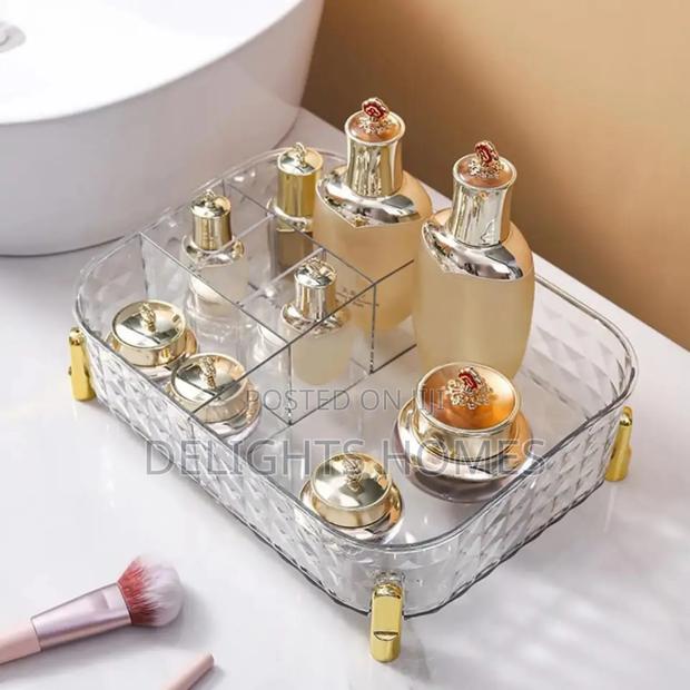 Large Capacity Multi Grids Transparent Make Up Organizer-Hog - thumbnail 2