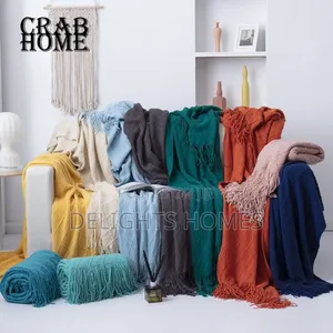 High Quality Knitted Throw Blankets With Tassel