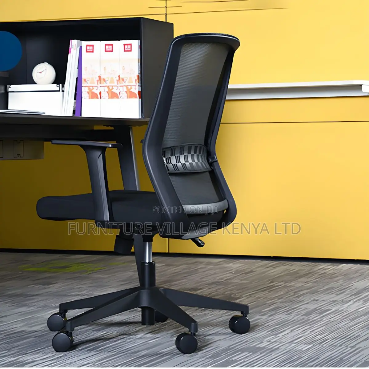 Office Seat -Ergonomic Task Chair With Black Mesh Back