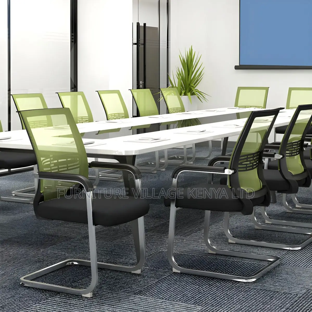 Modern Mid-Back Mesh Task Chair With Fixed Arms