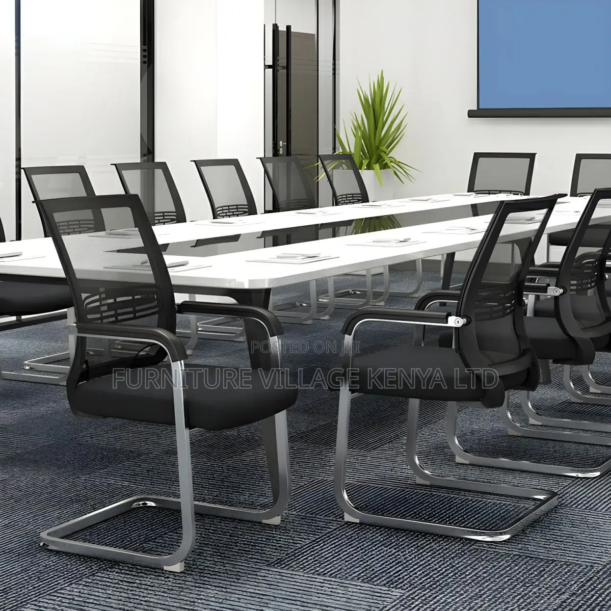 Modern Mid-Back Mesh Task Chair With Fixed Arms