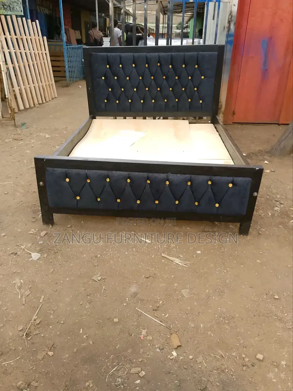 Smart Bed With Gold Buttons