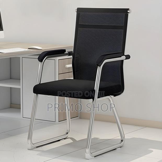 Office Visitor Seat -High-Back Mesh Task Chair in Black - main view