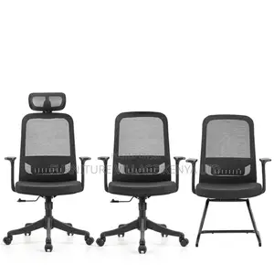 Black Mesh Conference Chair With Adjustable Back Angle