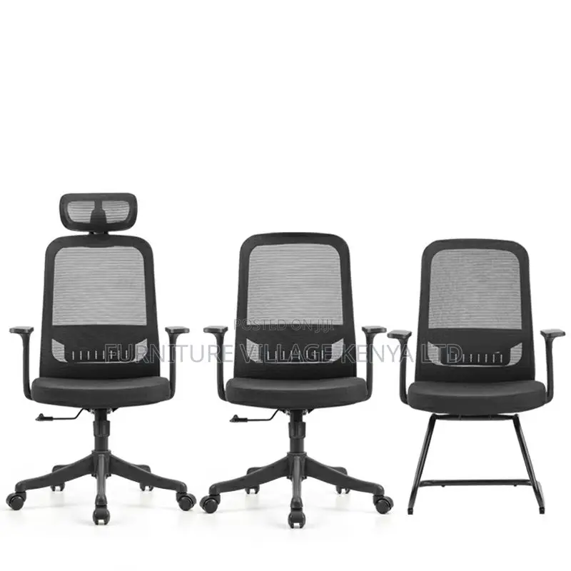 Black Mesh Conference Chair With Adjustable Back Angle