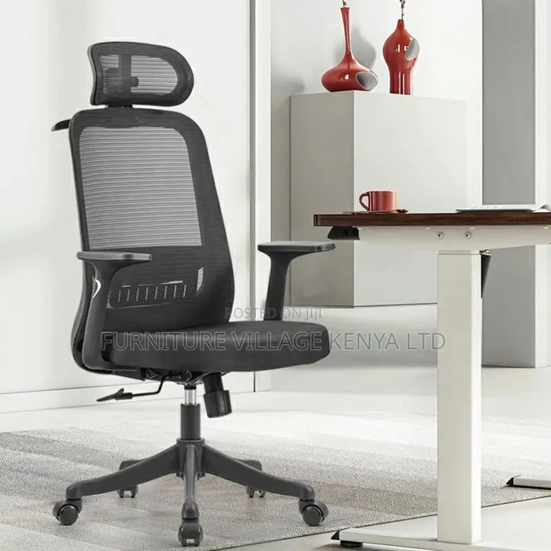 Black Mesh Conference Chair With Adjustable Back Angle