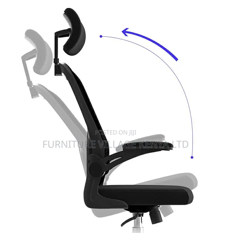 Swivel Black Mesh Office Chair With Adjustable Arms