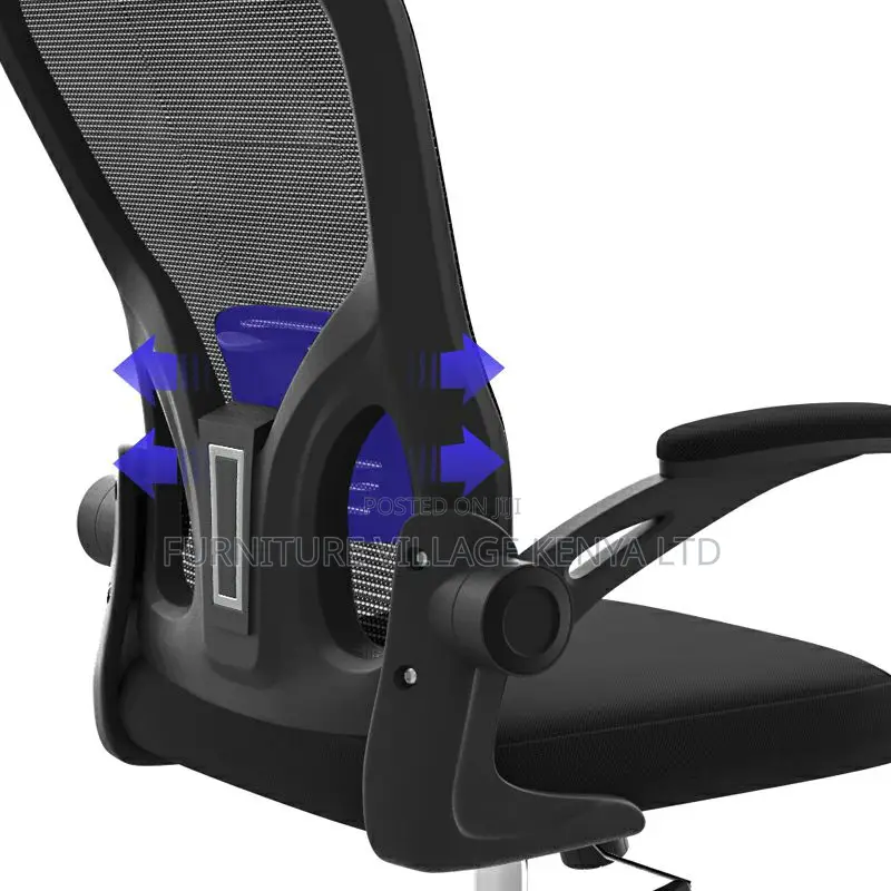 Swivel Black Mesh Office Chair With Adjustable Arms