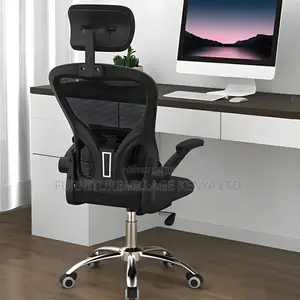 Swivel Black Mesh Office Chair With Adjustable Arms
