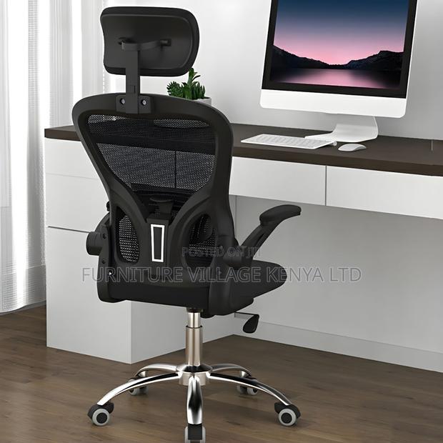 Swivel Black Mesh Office Chair With Adjustable Arms