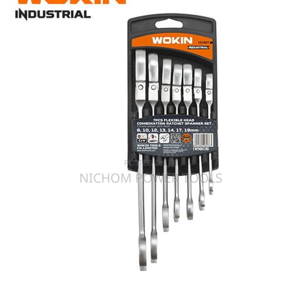 Wokin 7 PCS Flexible Head Combination Ratchet Spanner151907 - main view