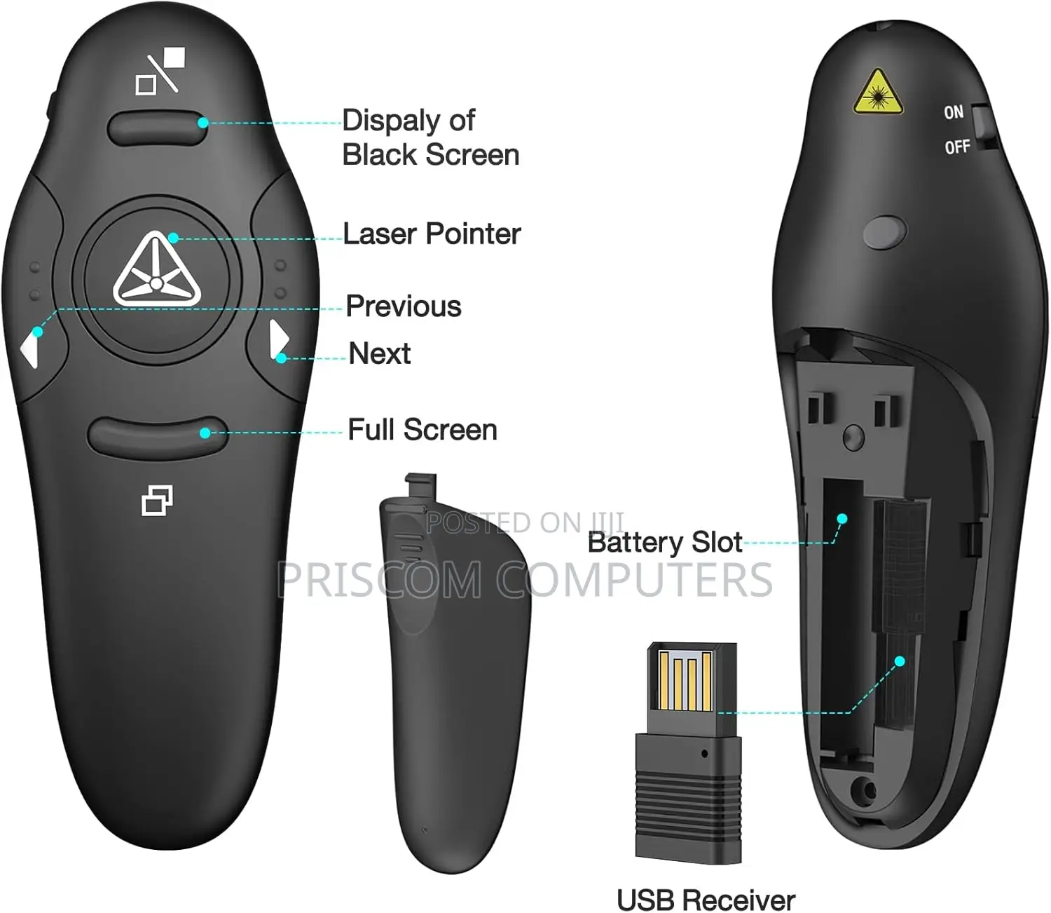Presentation Clicker Wireless Presenter Remote USB Control