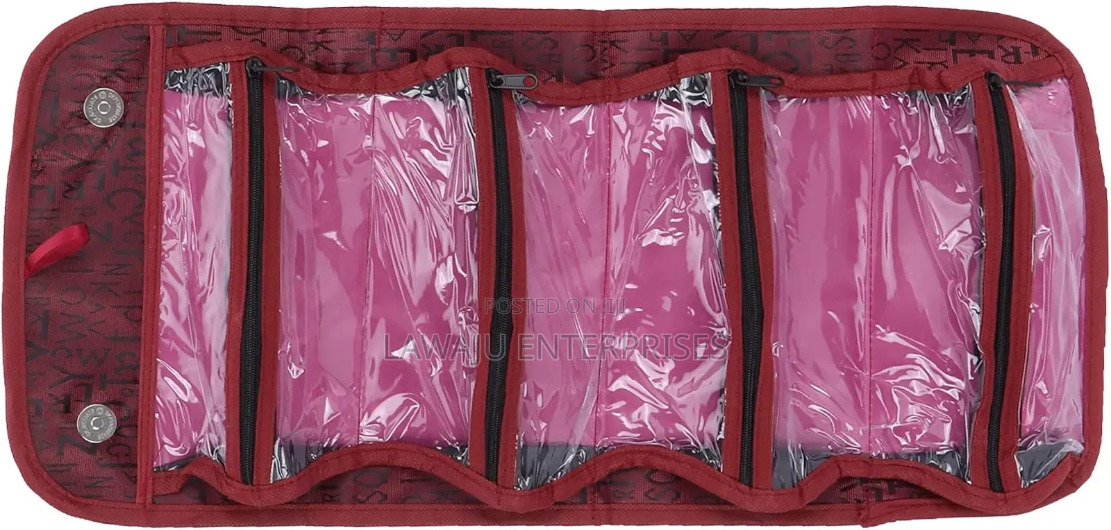 Maroon Travel Toiletries Organizer