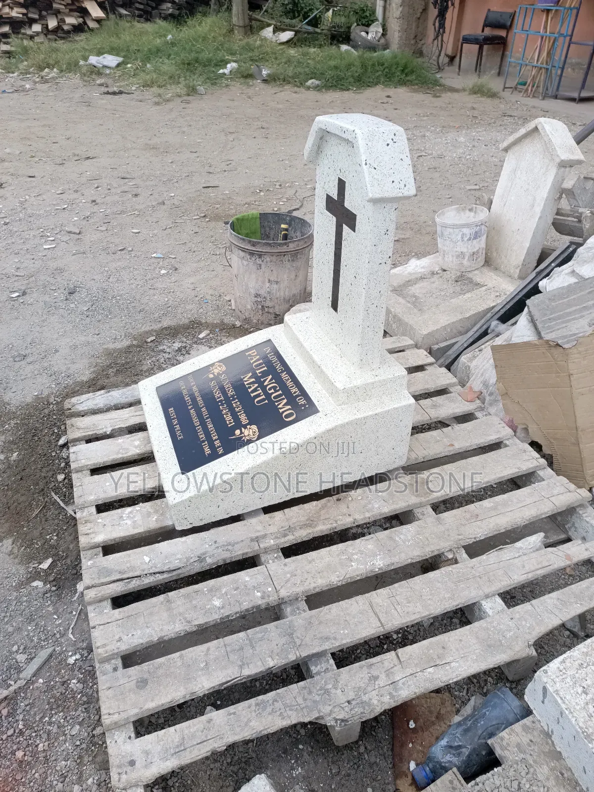 Terrazzo Memorial Grave Tombstone