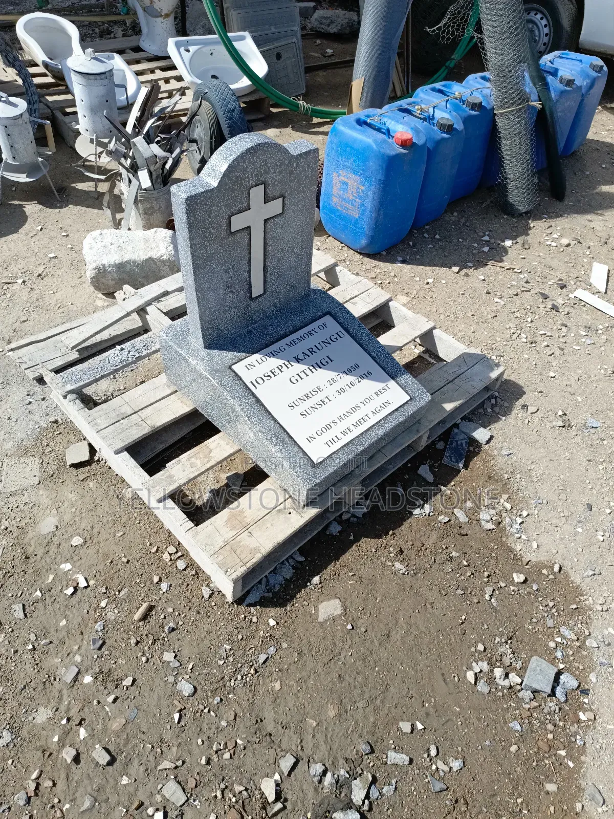 Terrazzo Memorial Grave Tombstone