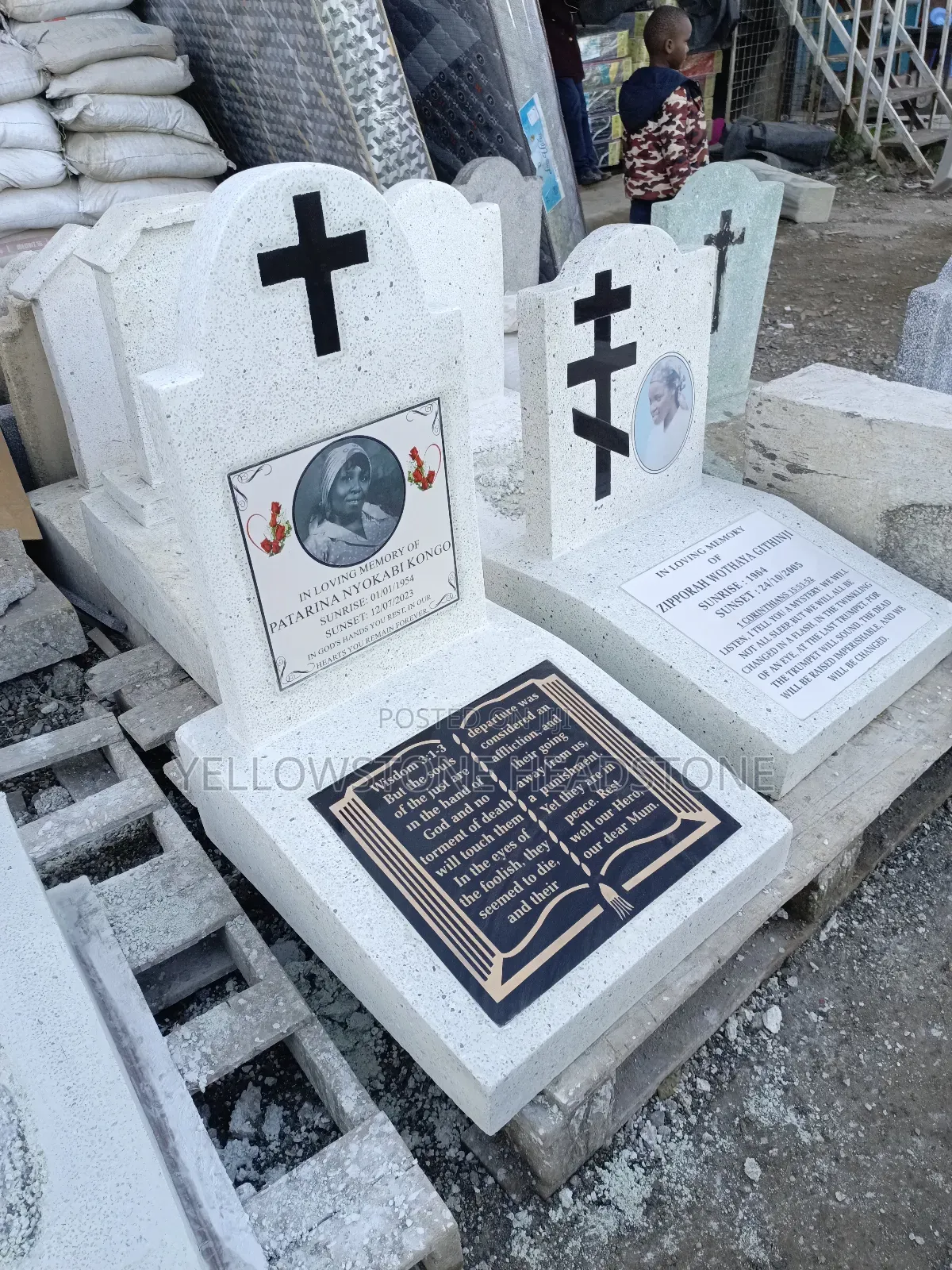 Terrazzo Memorial Grave Tombstone