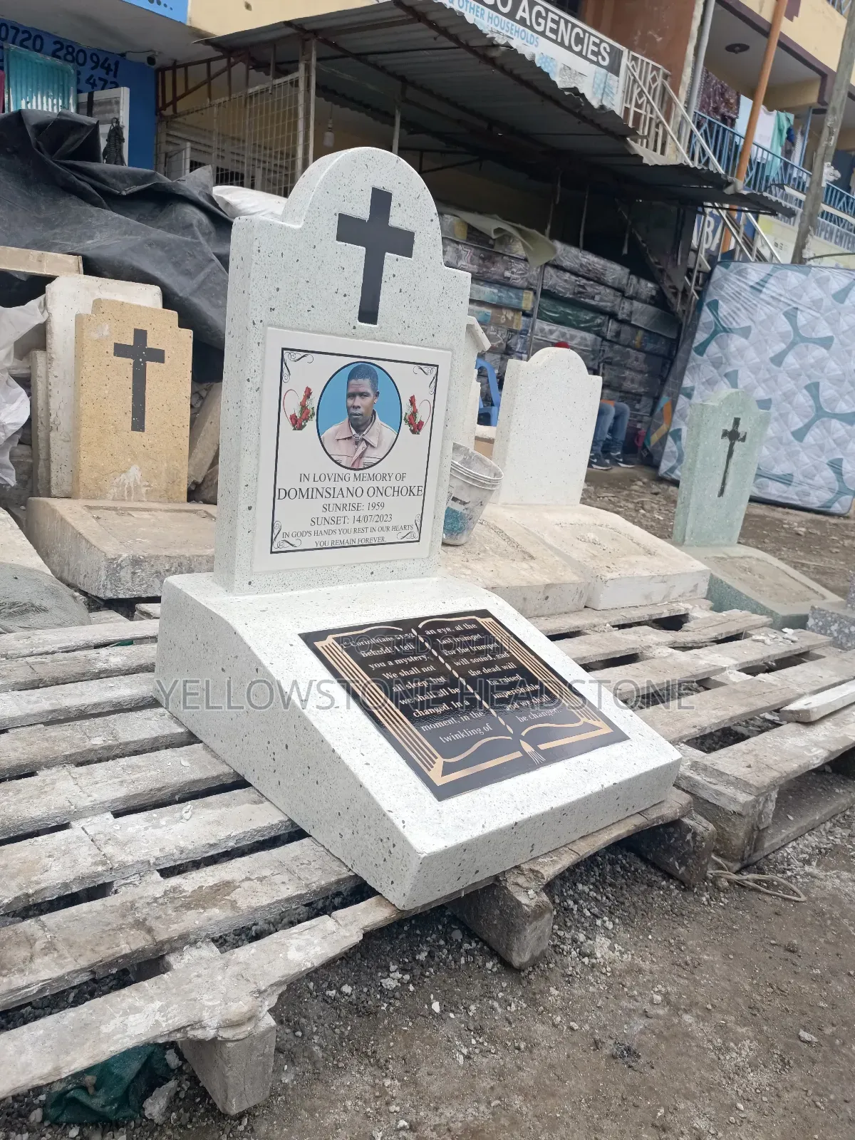 Terrazzo Memorial Grave Tombstone