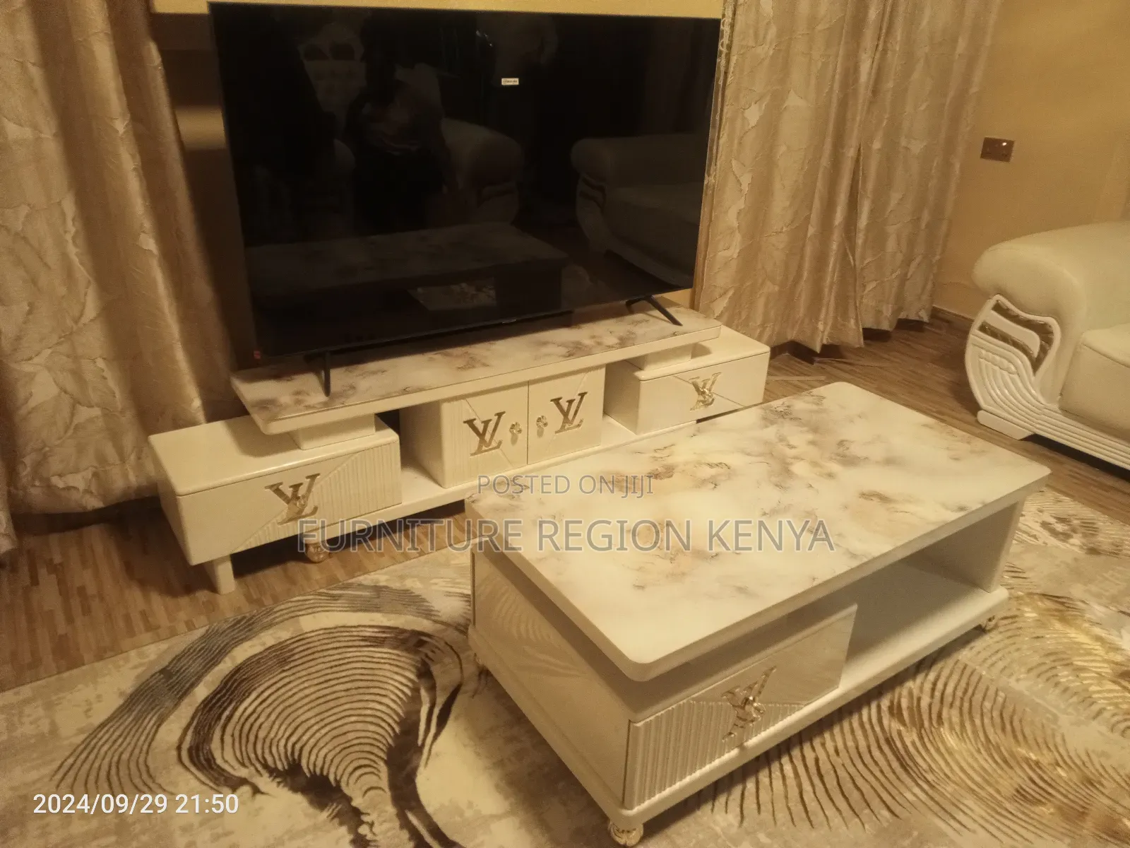 Coffee Table With TV Stand, Multicolored