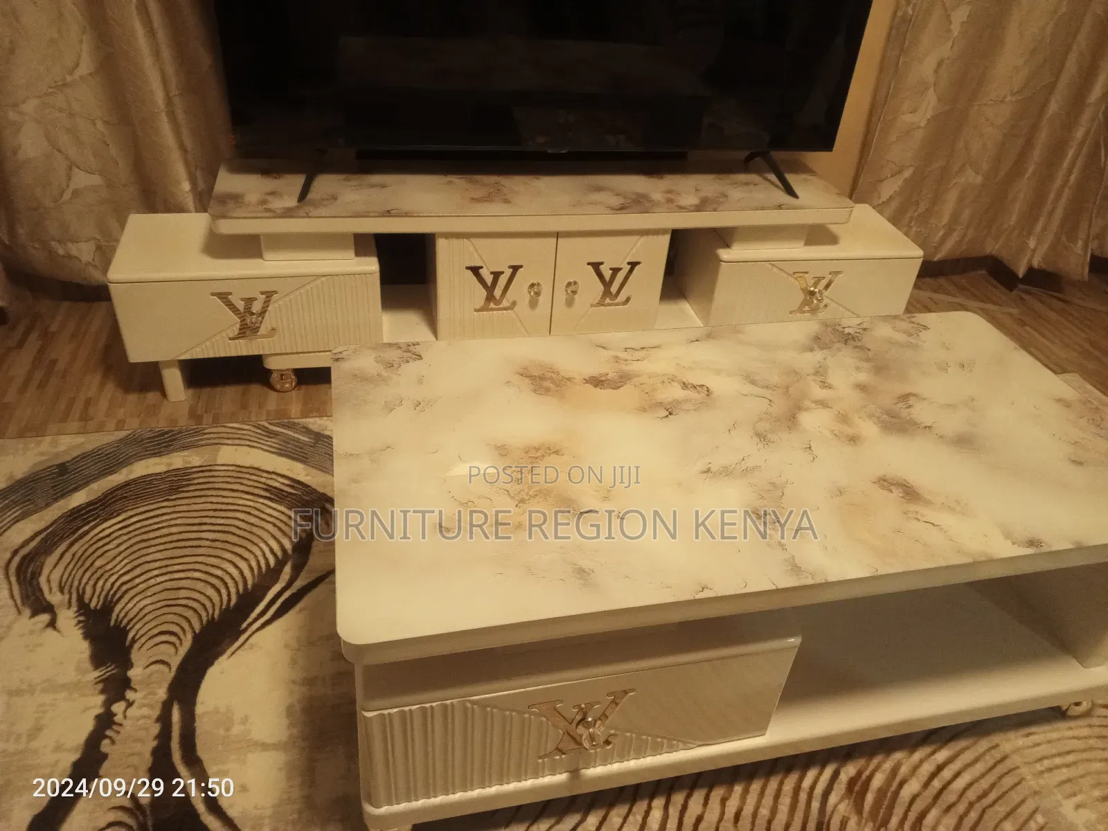 Coffee Table With TV Stand, Multicolored