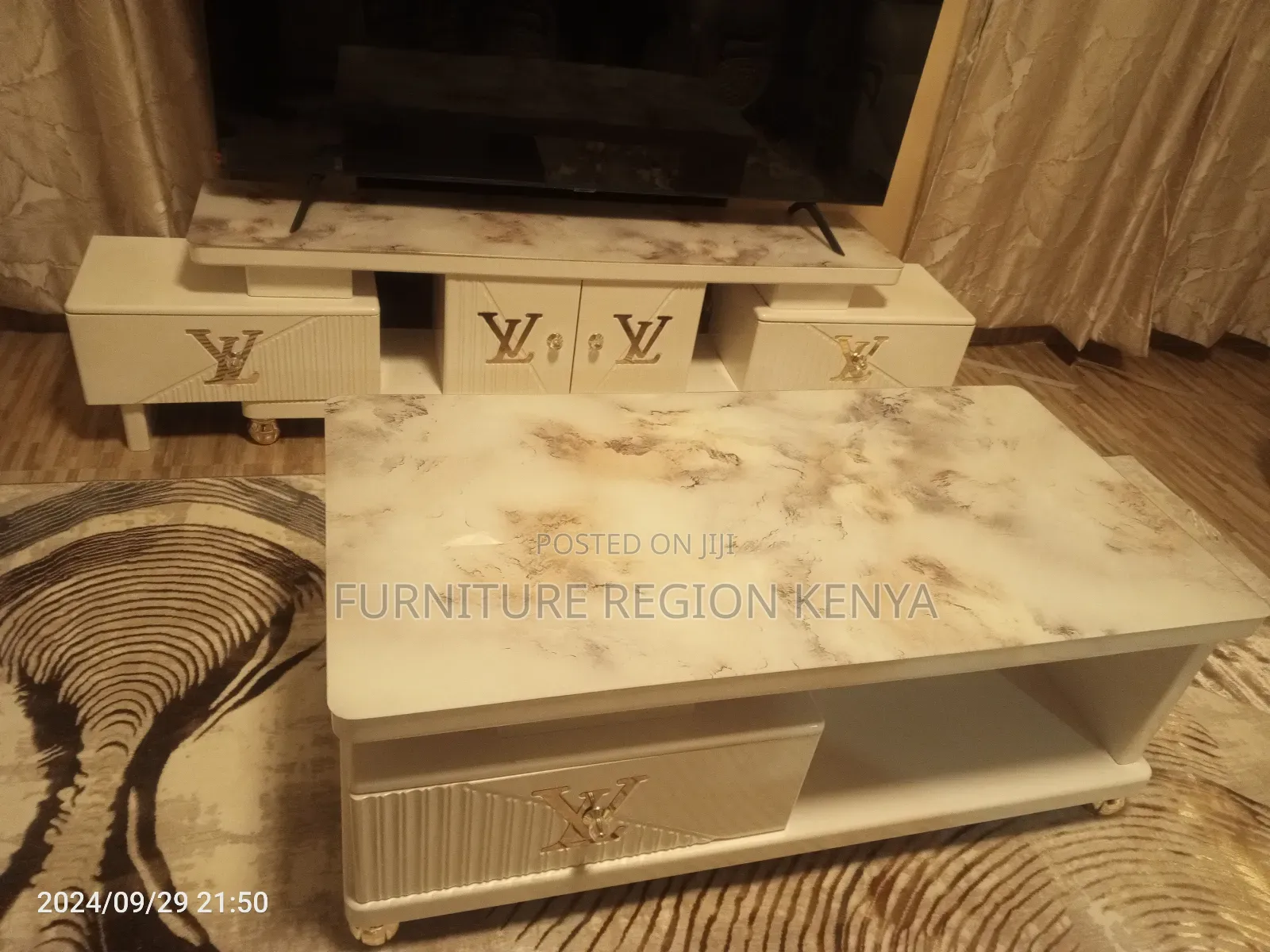 Coffee Table With TV Stand, Multicolored