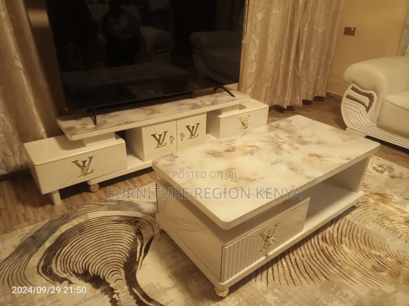 Coffee Table With TV Stand, Multicolored