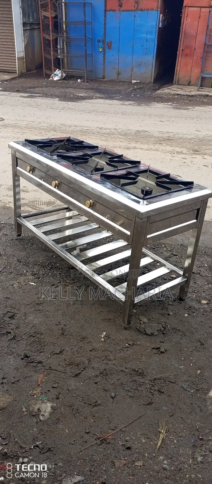 Stainless High Pressure Three Burner Gas Grill Jikos No