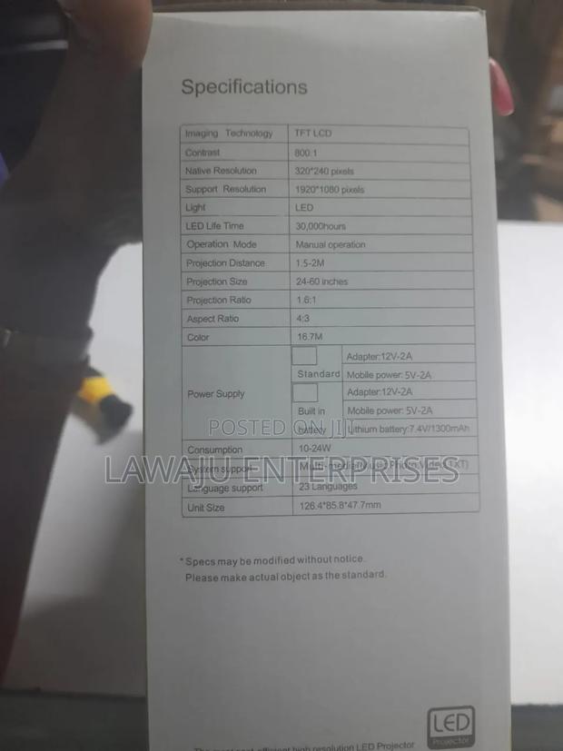 High Resolution Led Mini Projector - thumbnail 3