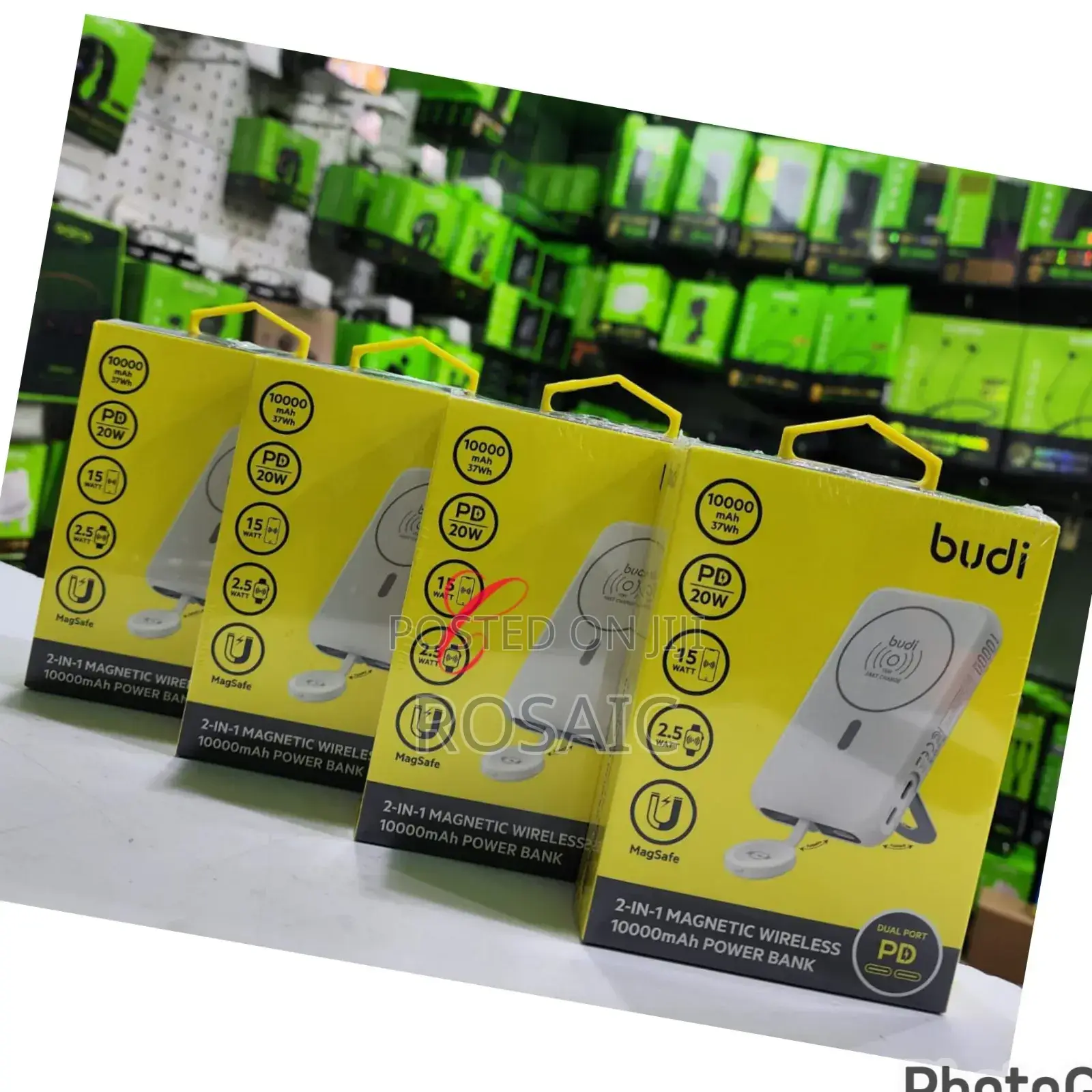 Budi PB806W 2-in-1 Magnetic Wireless 10,000mah Power Bank