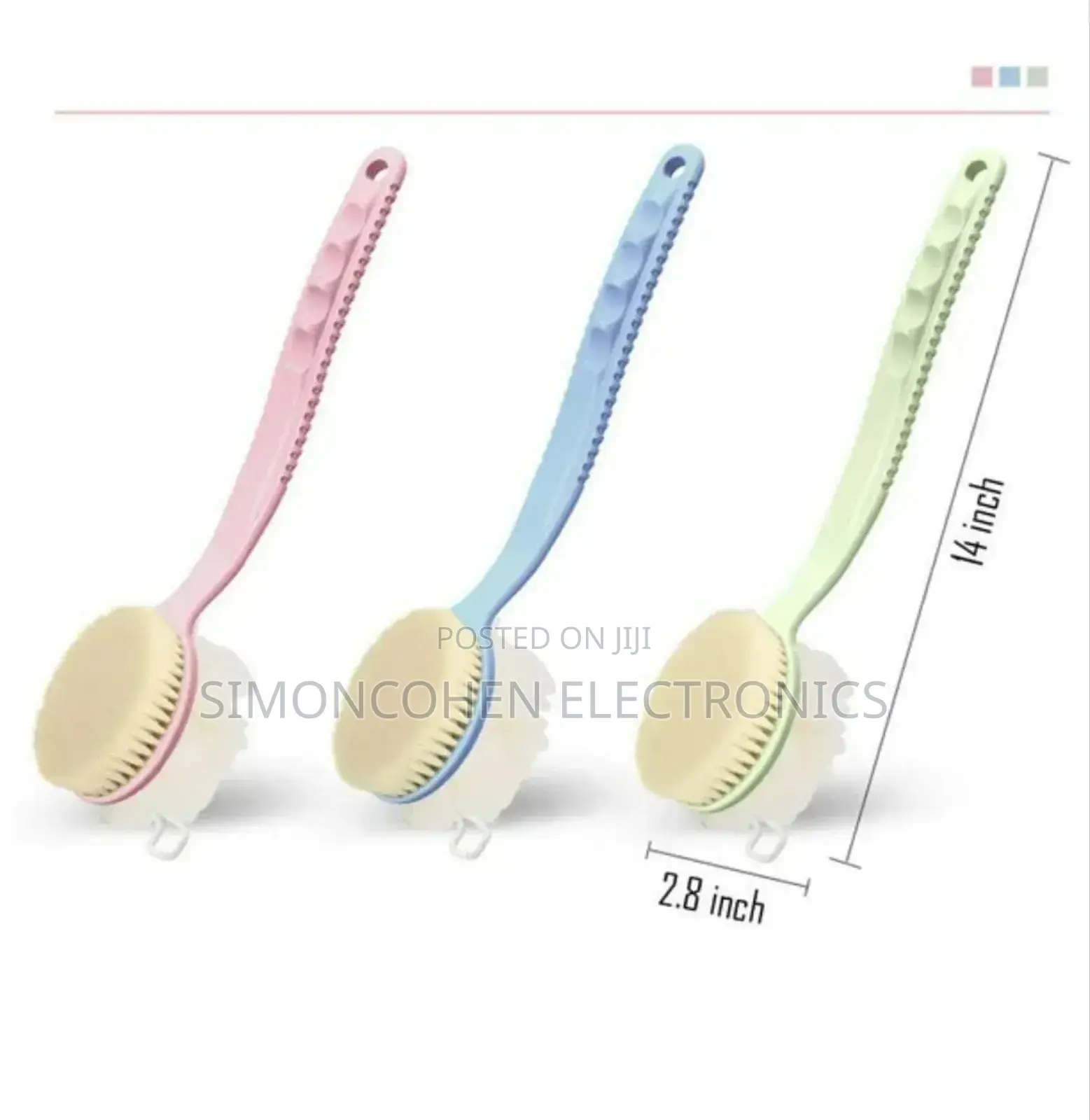 2 Sided Bathing Brush With a 14 Inch Handle